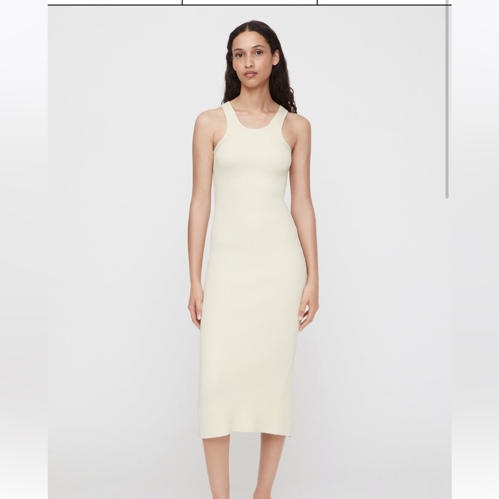 Toteme Cream Sheath Midi Dress Butter Yellow NWT